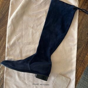 Stuart Weitzman blue suede kneesie boots